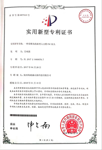 China Shaanxi Hainaisen Petroleum Technology Co.,Ltd Certification